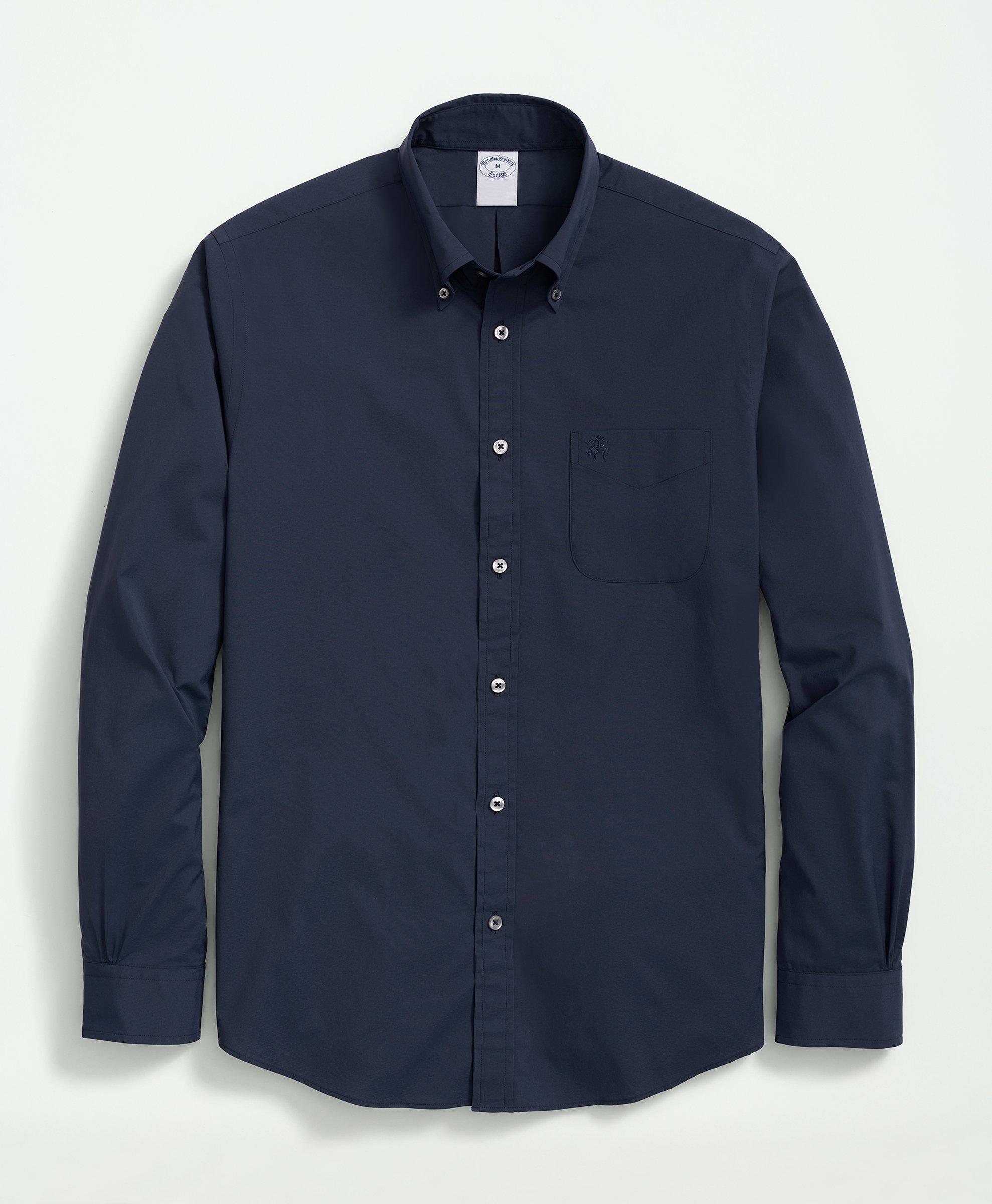 Shop Brooks Brothers Performance Series Stretch Button-down Collar Sport Shirt | Navy | Size 2xl