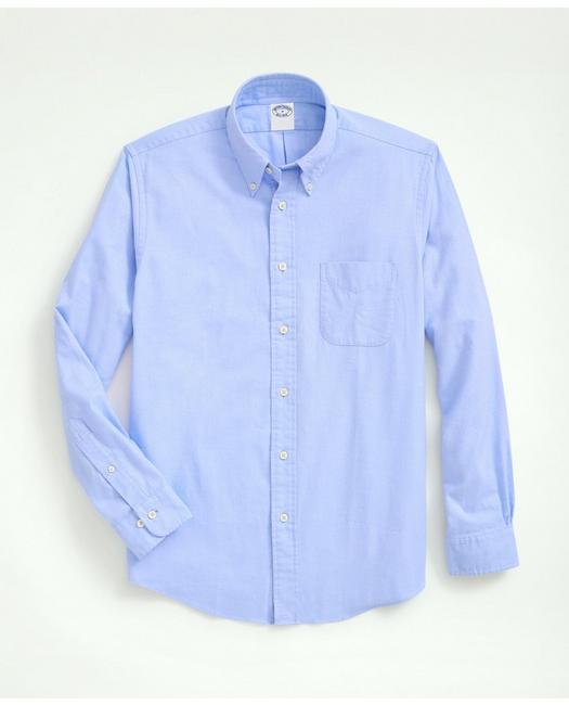 Brooks Brothers Portuguese Flannel Polo Button Down Collar Shirt | Light Blue | Size Large