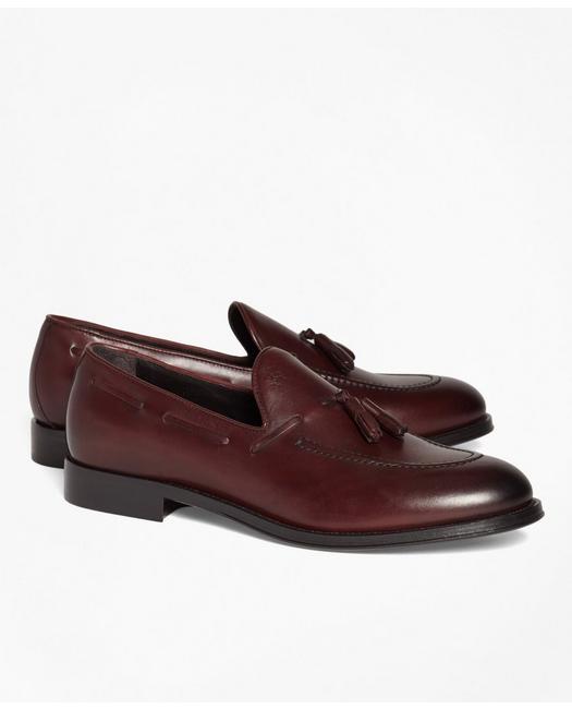 Brooks Brothers 1818 Footwear Leather Tassel Loafers | Burgundy | Size 7½ D