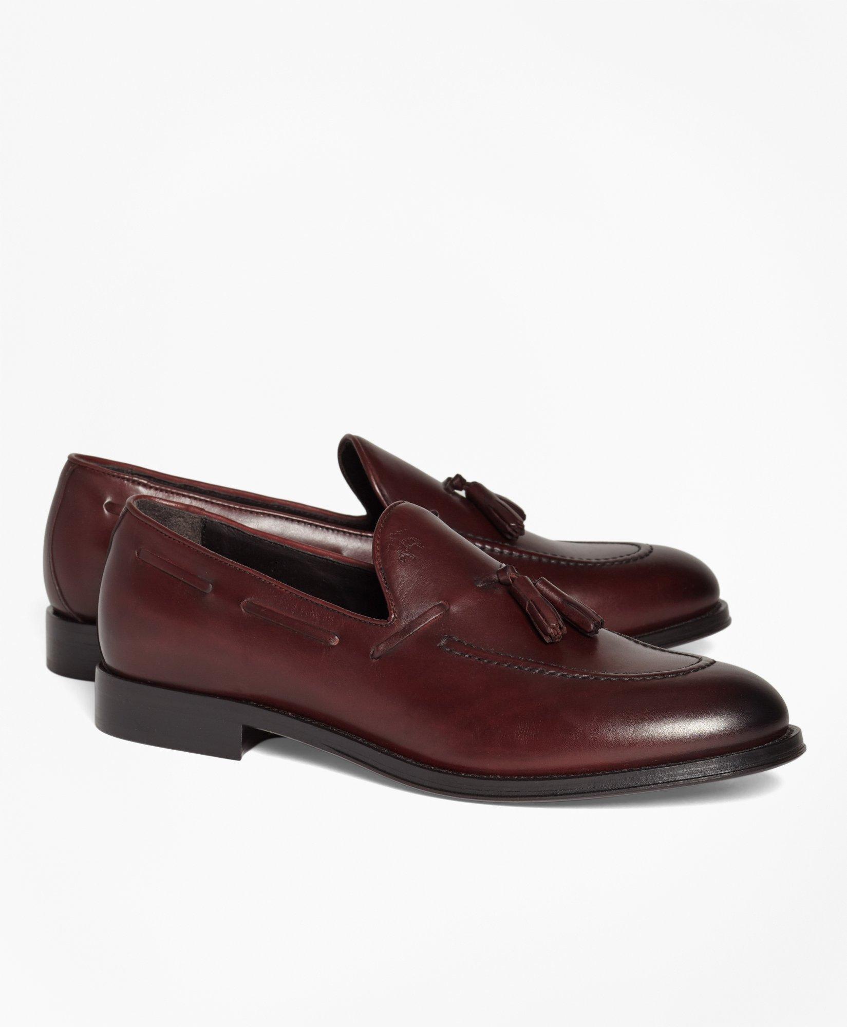 Brooks Brothers 1818 Footwear Leather Tassel Loafers | Burgundy | Size 8 D