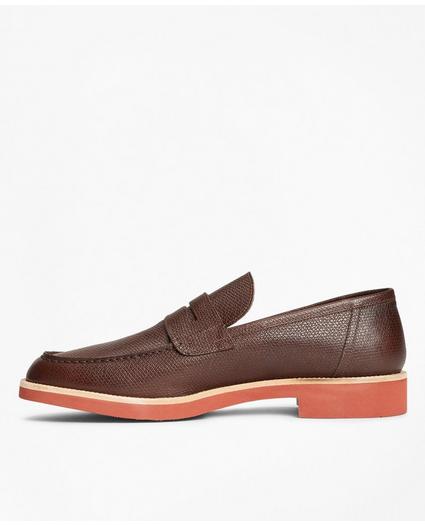 Textured Leather Penny Loafers