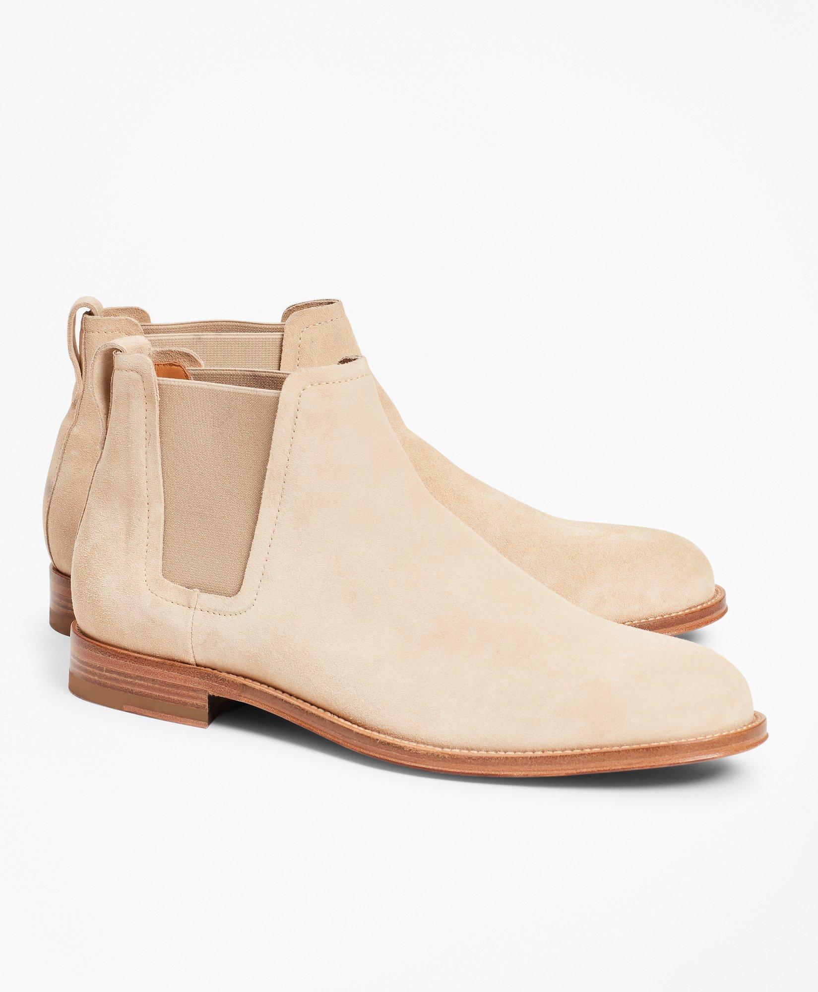 Brooks Brothers Suede Chelsea Boots | Oatmeal | Size 10