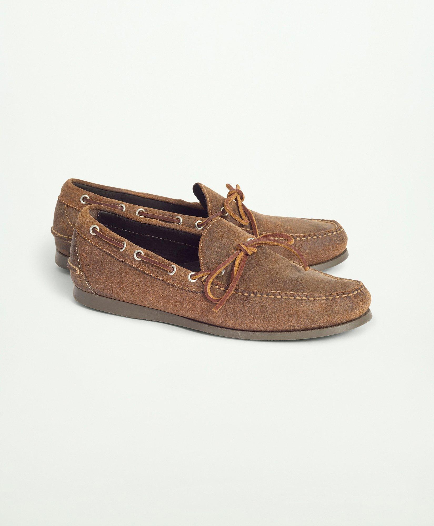 Brooks Brothers Sconset Camp Moc In Leather Shoes | Dark Brown | Size 10 D