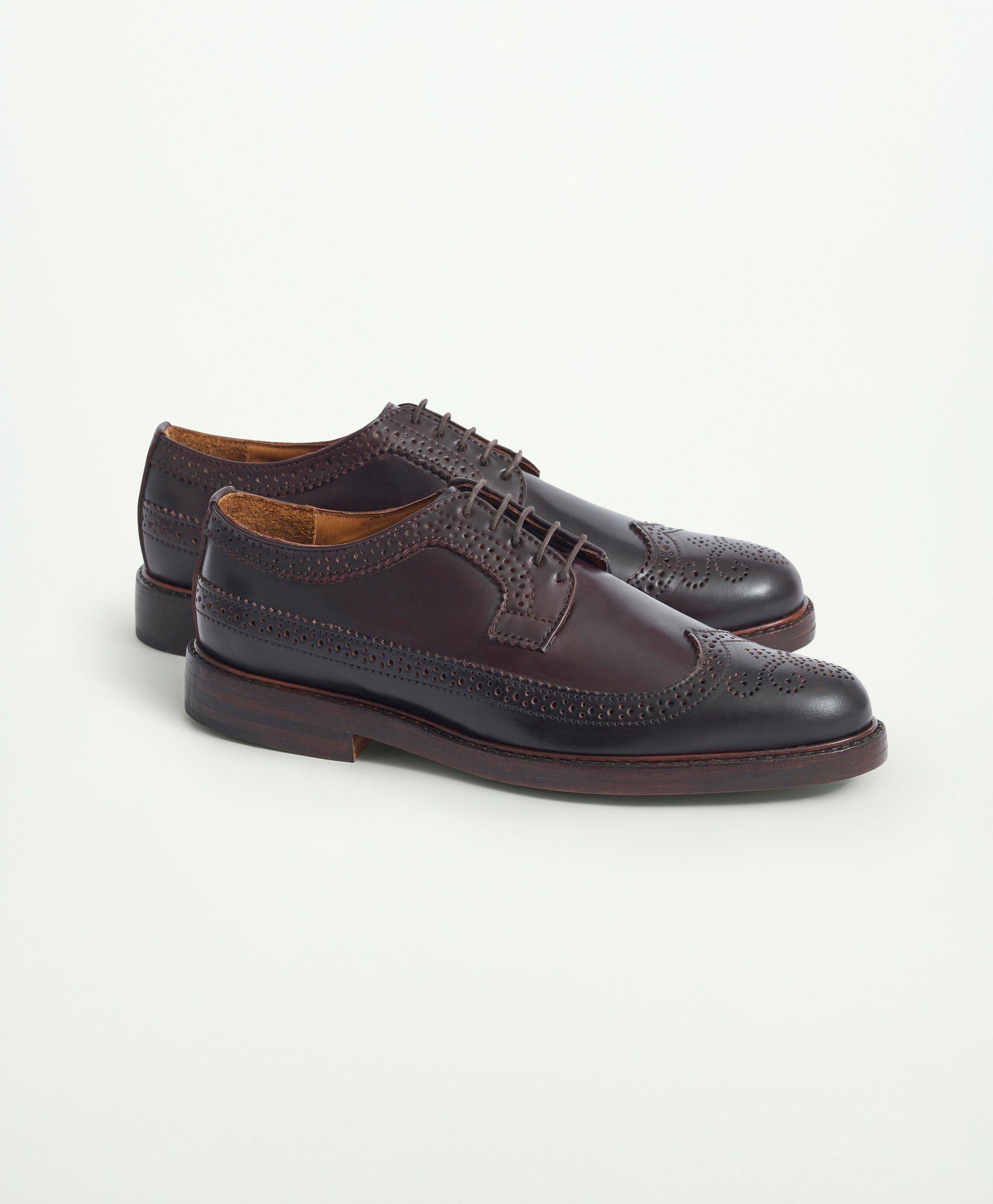 Brooks Brothers Rancourt Cordovan Longwing Shoes In Burgundy