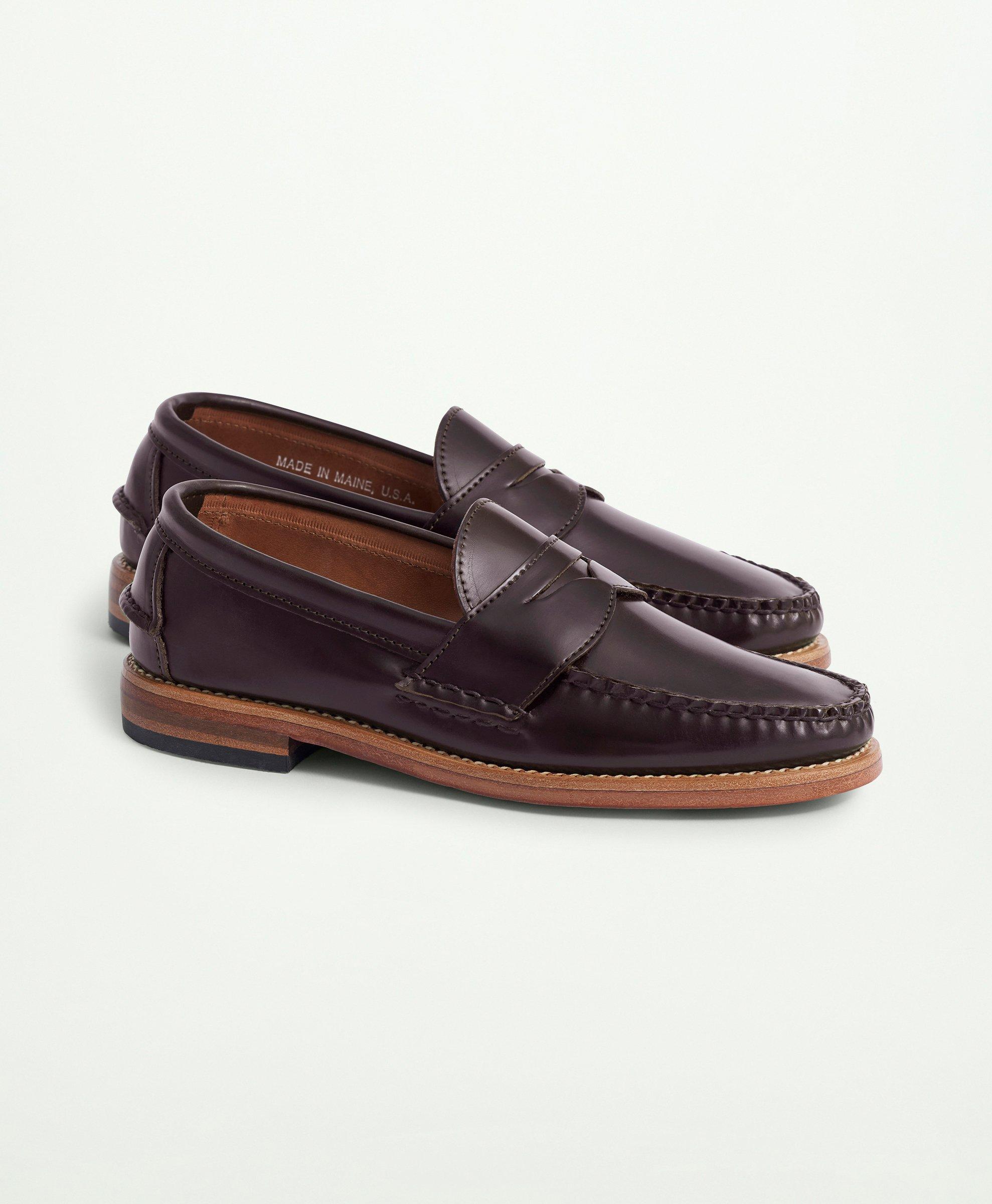 Brooks Brothers Rancourt Cordovan Pinch Penny Loafer In Burgundy