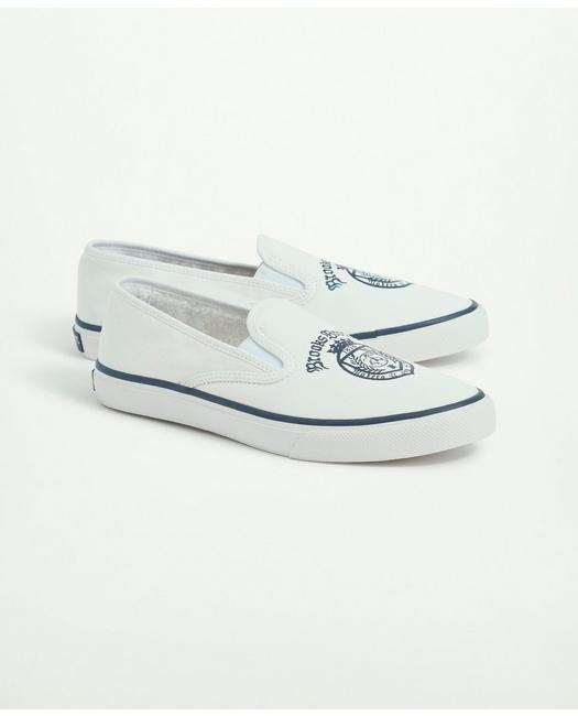 Brooks Brothers Sperry X "crest" Slip On Shoes | White | Size 6½ D