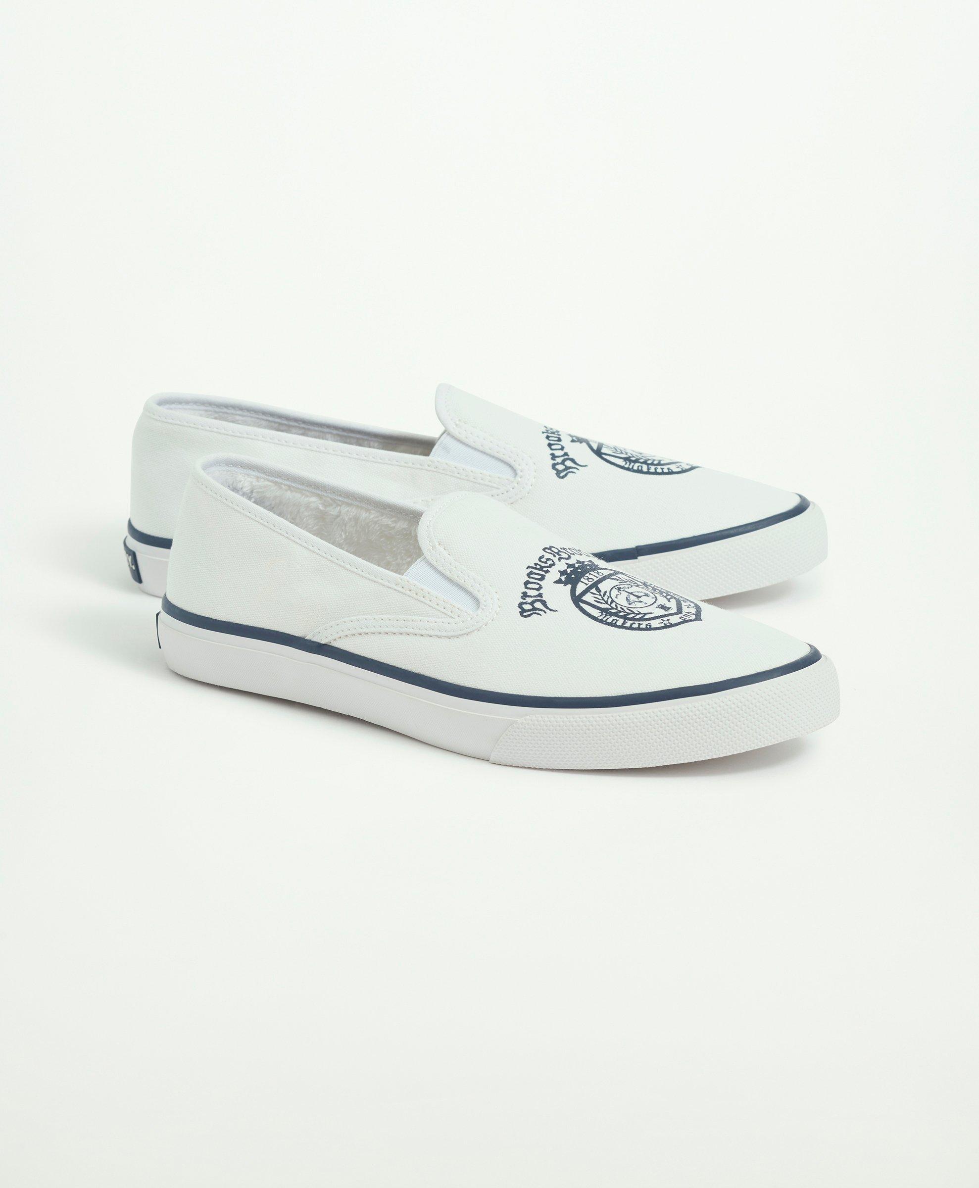 Brooks Brothers Sperry X "crest" Slip On Shoes In White