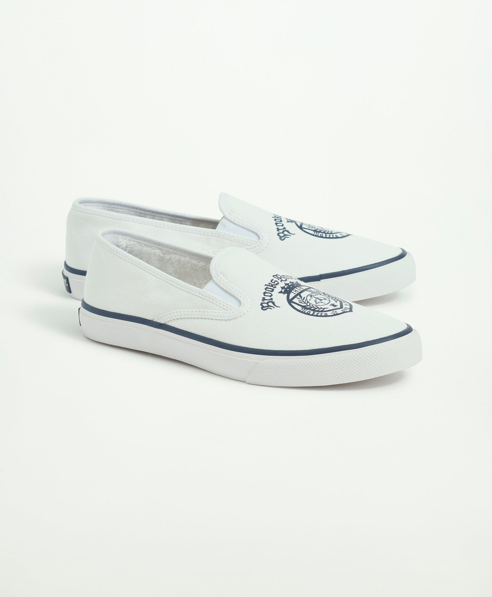 Brooks Brothers Sperry X "crest" Slip On Shoes | White | Size 6½ D