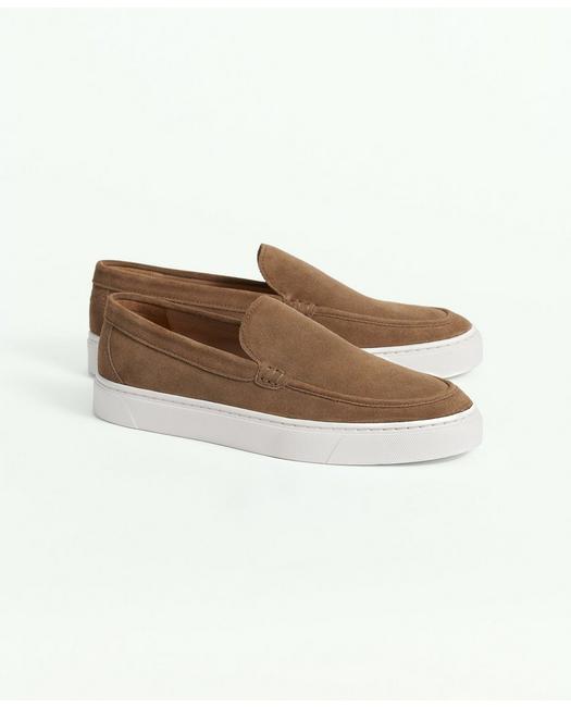 Shop Brooks Brothers Hampton Suede Slip-on Sneakers | Brown | Size 12 D