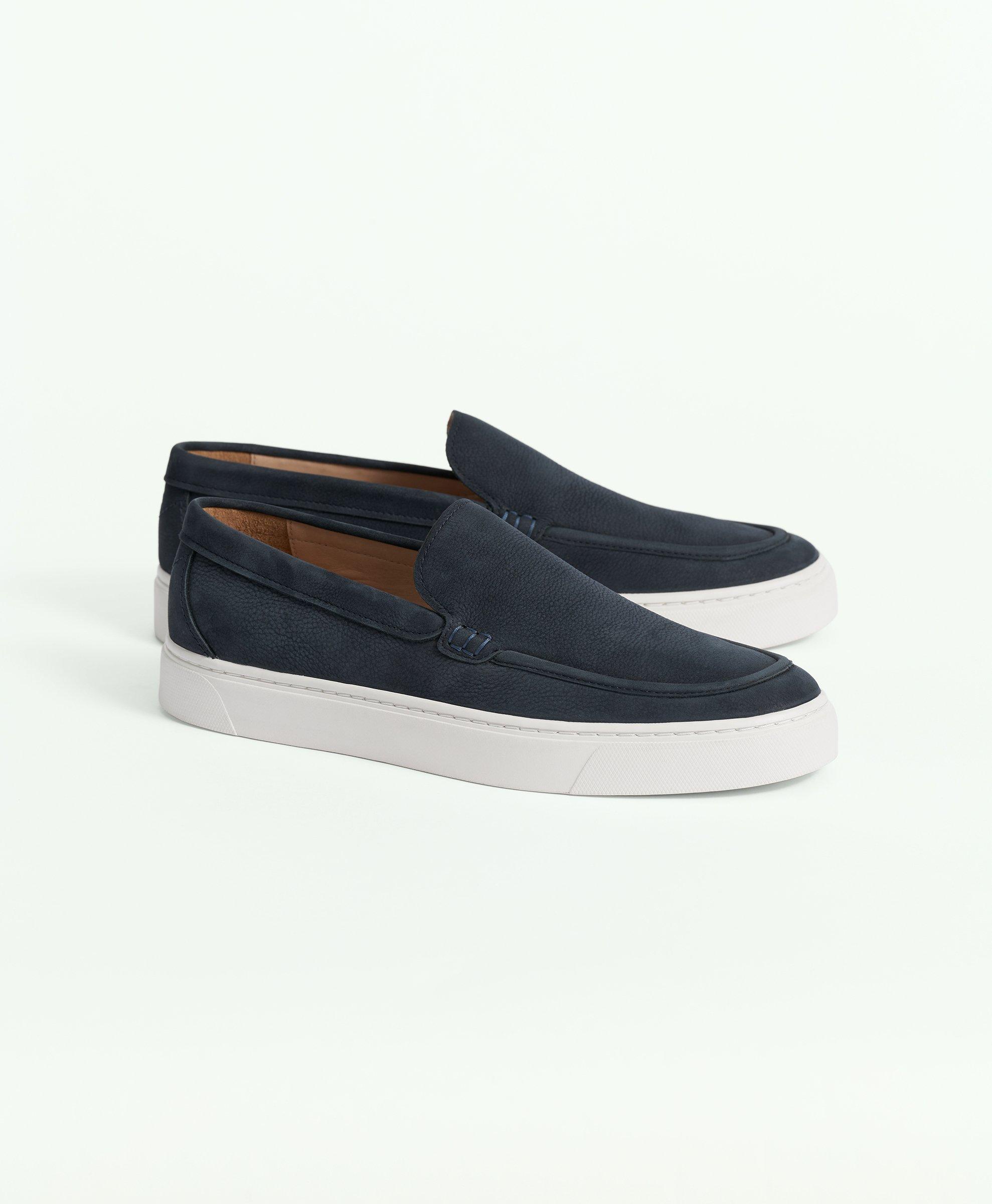 Shop Brooks Brothers Hampton Suede Slip-on Sneakers | Navy | Size 11 D