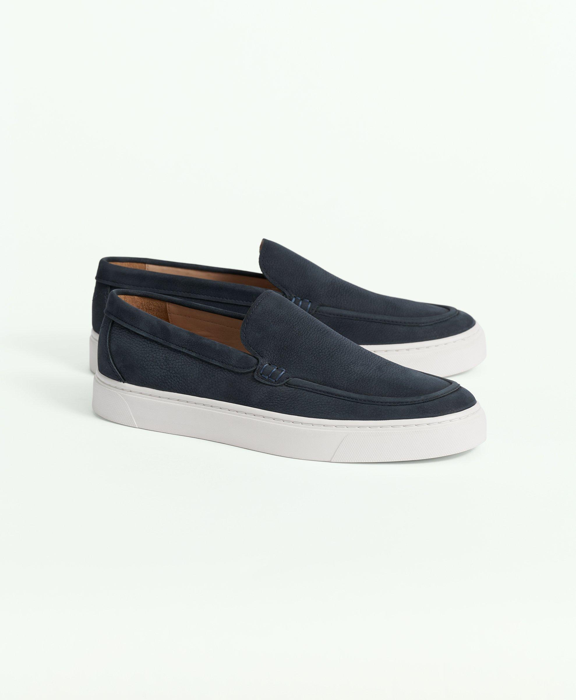 Brooks Brothers Hampton Suede Slip-on Sneakers In Navy