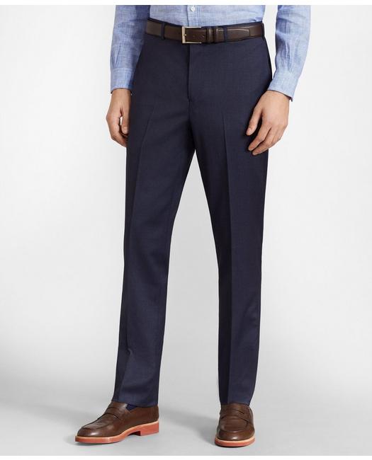 Brooks Brothers Flex Milano-fit Wool Trousers | Blue | Size 44 32