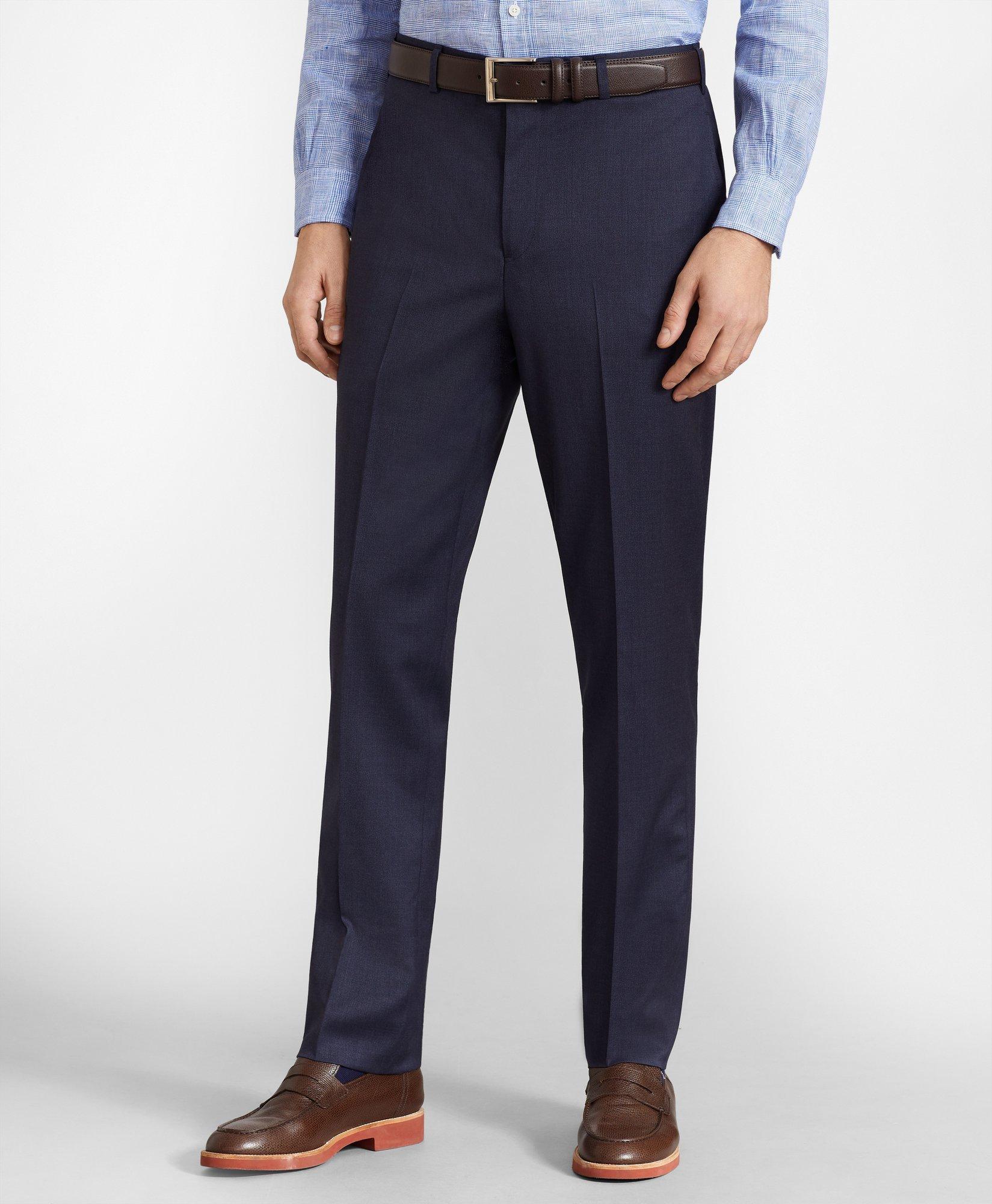 Brooks Brothers Flex Milano-fit Wool Trousers | Blue | Size 44 32