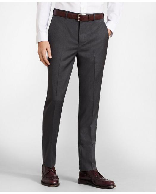 Brooks Brothers Flex Milano-fit Wool Trousers | Grey | Size 46 34