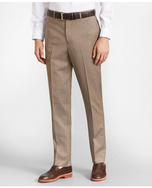 Brooks Brothers Flex Milano-fit Wool Trousers | Tan | Size 40 32