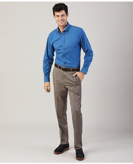 Flex Regent-Fit Mini-Houndstooth Wool Trousers