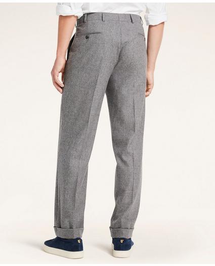 Regent Fit Pleat-Front Stretch Micro-Houndstooth Trousers