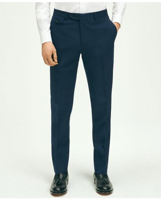 Brooks Brothers Slim Fit Wool Hopsack Trousers | Navy | Size 38 32