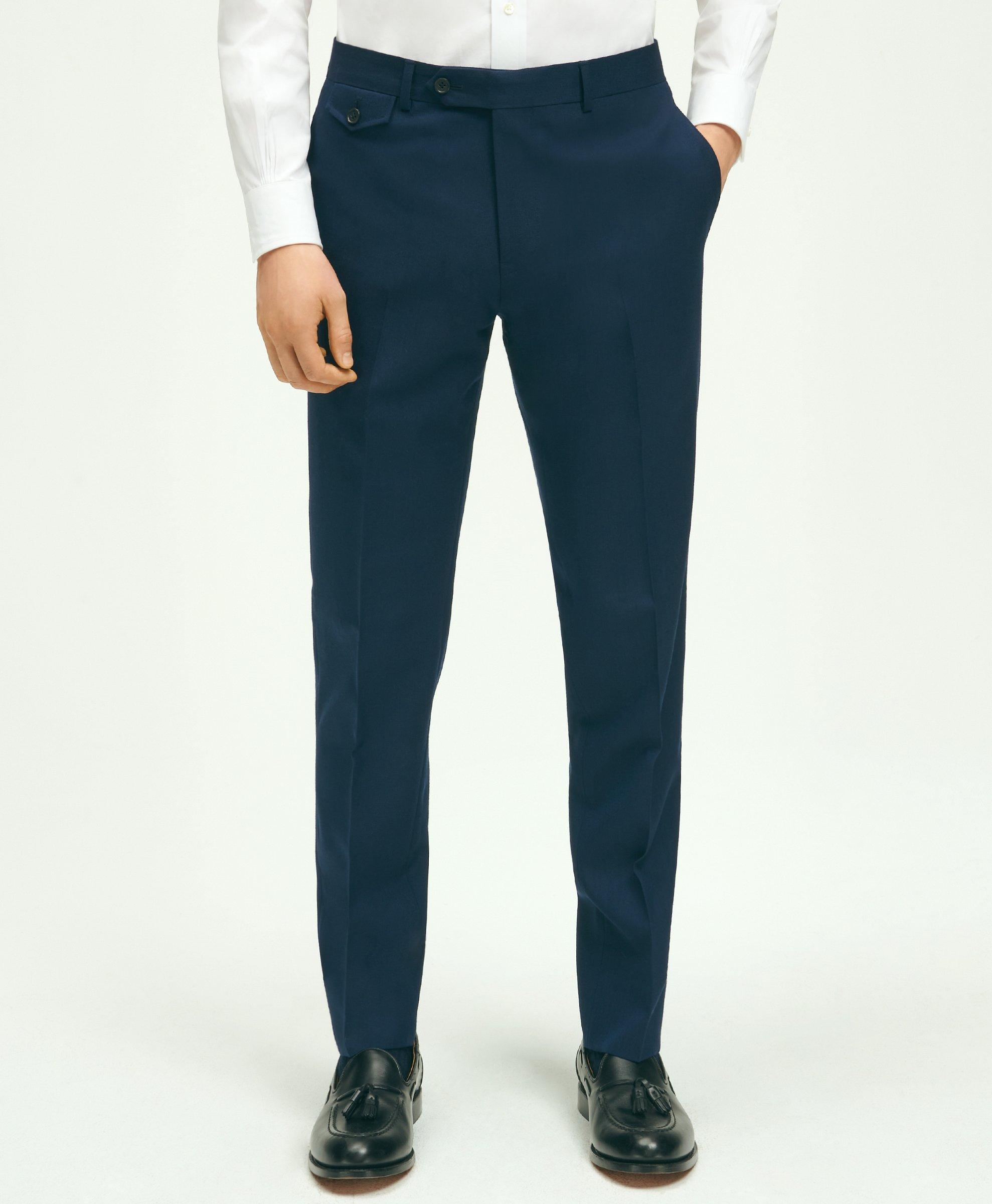 Brooks Brothers Slim Fit Wool Hopsack Trousers | Navy | Size 36 30