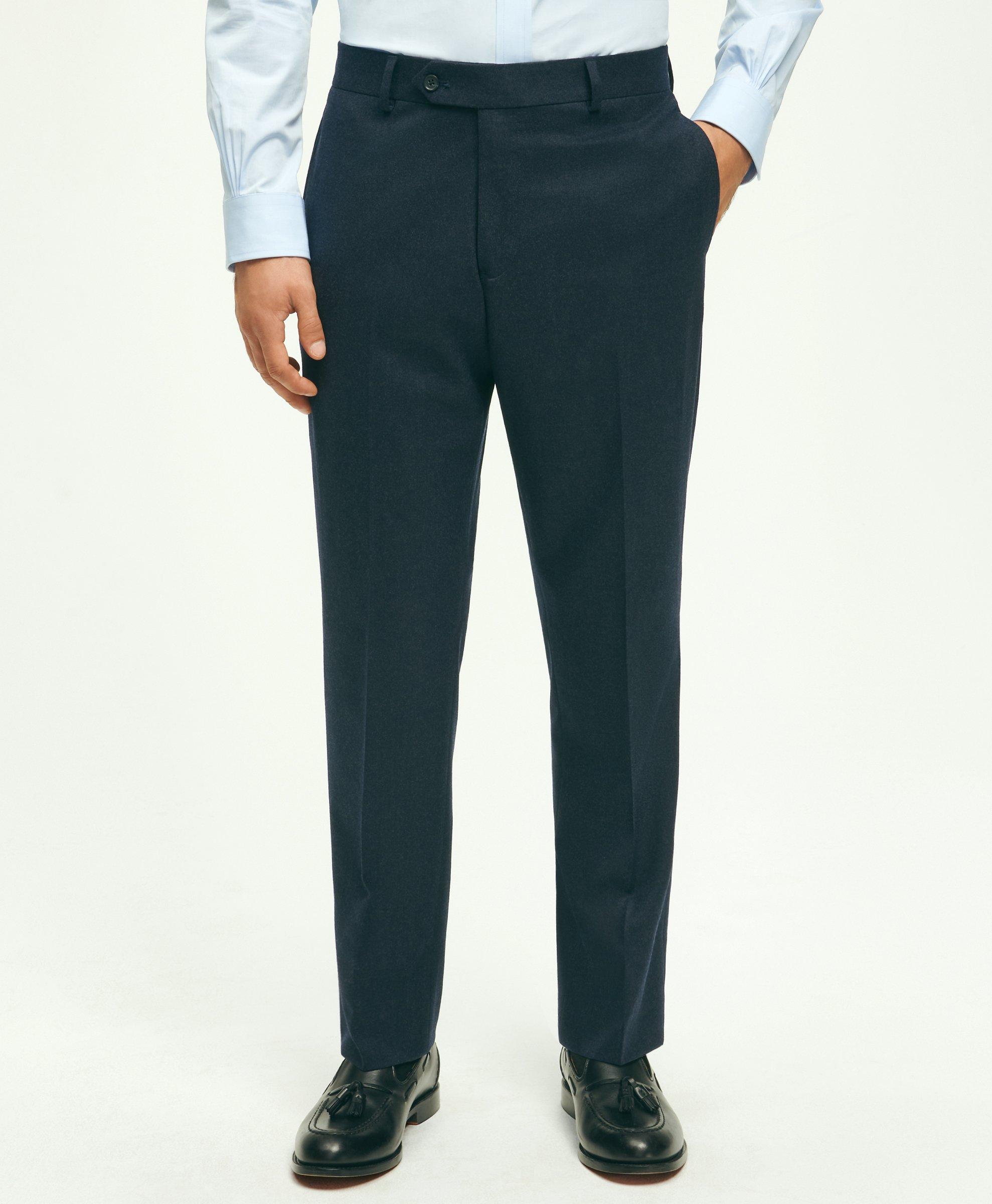 Brooks Brothers Classic Fit Wool Flannel Dress Pants | Navy | Size 38 30