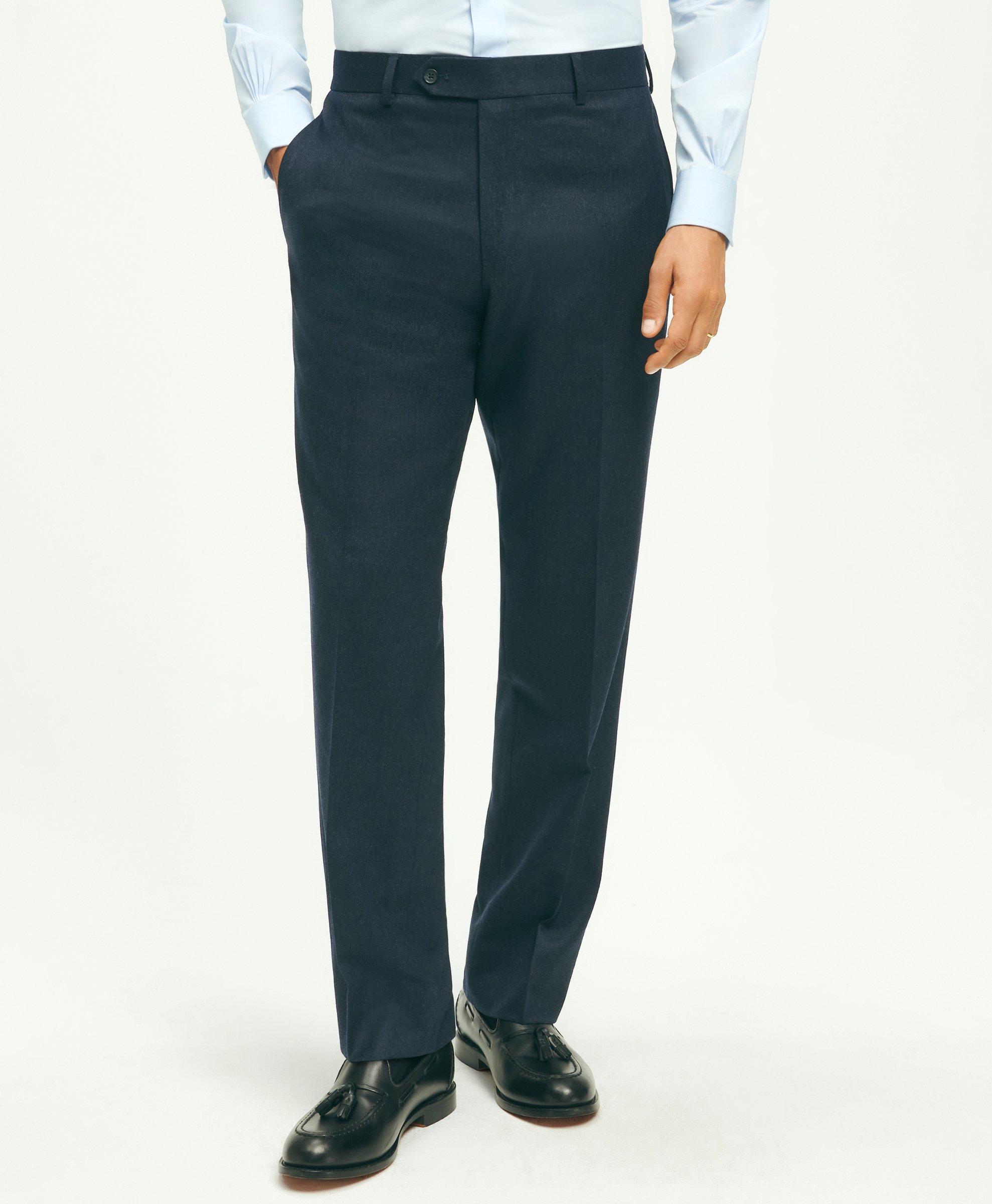 Brooks Brothers Traditional Fit Wool Flannel Dress Pants | Navy | Size 40 30