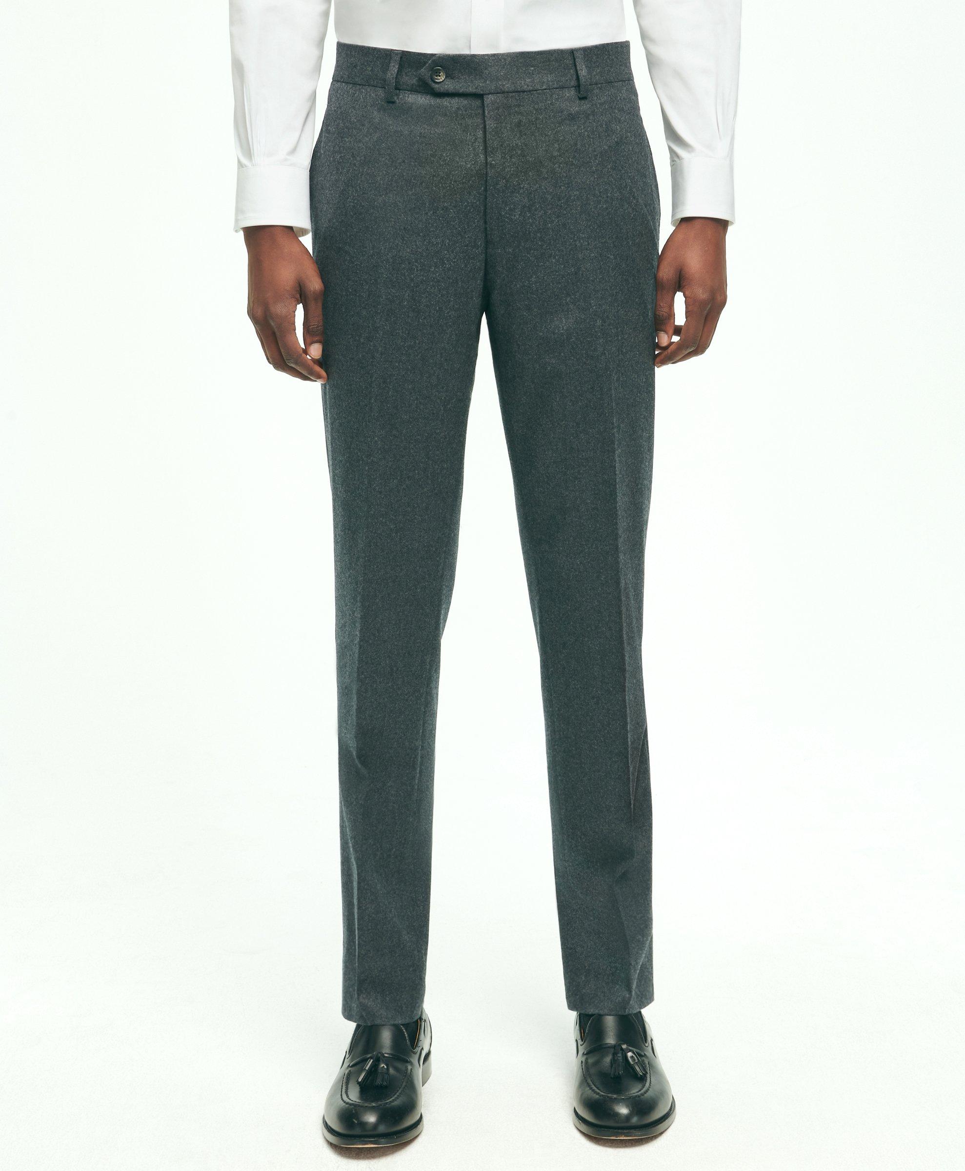 Brooks Brothers Slim Fit Wool Flannel Dress Pants | Charcoal | Size 40 30