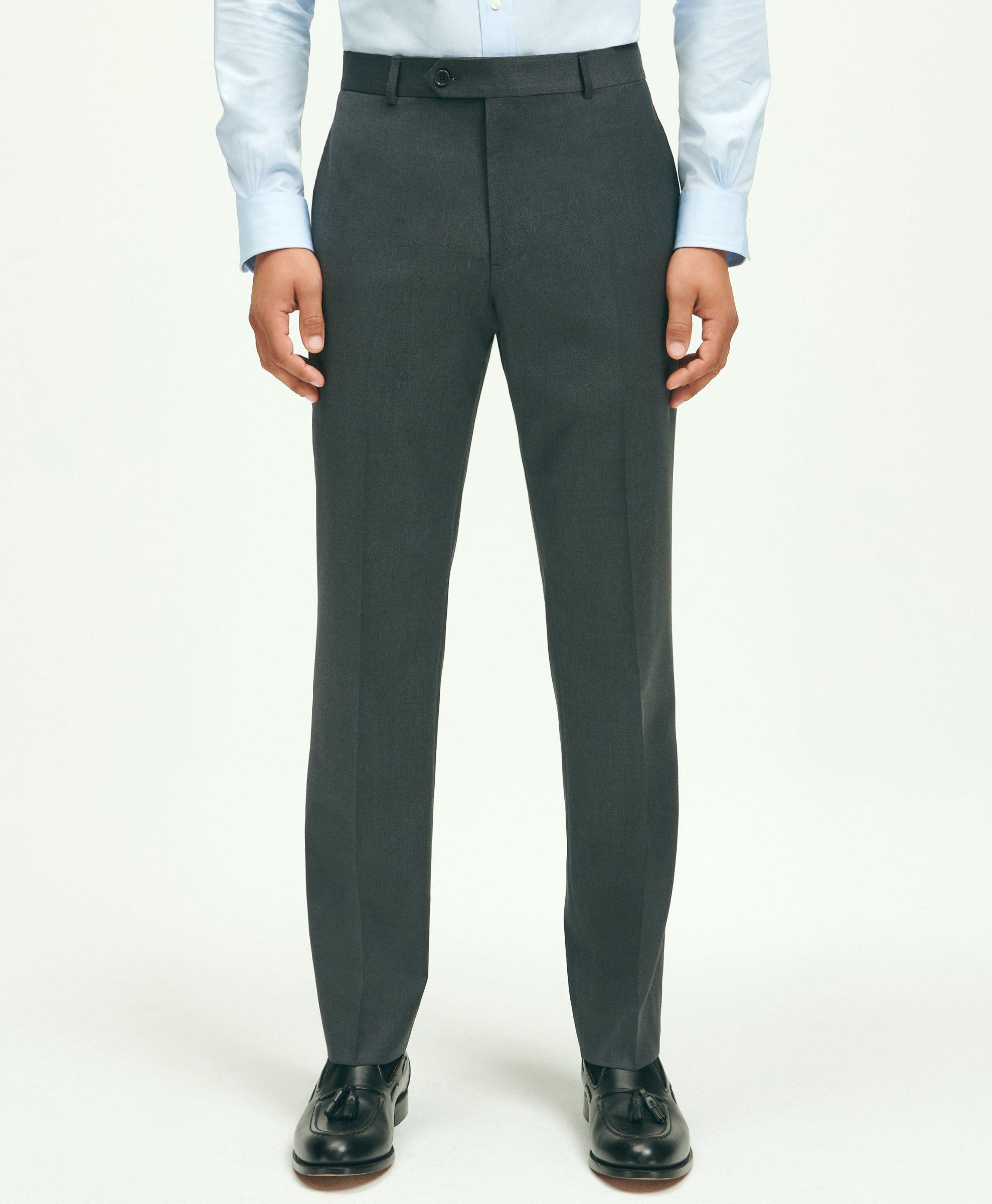 Brooks Brothers Slim Fit Wool 1818 Dress Pants In Grey