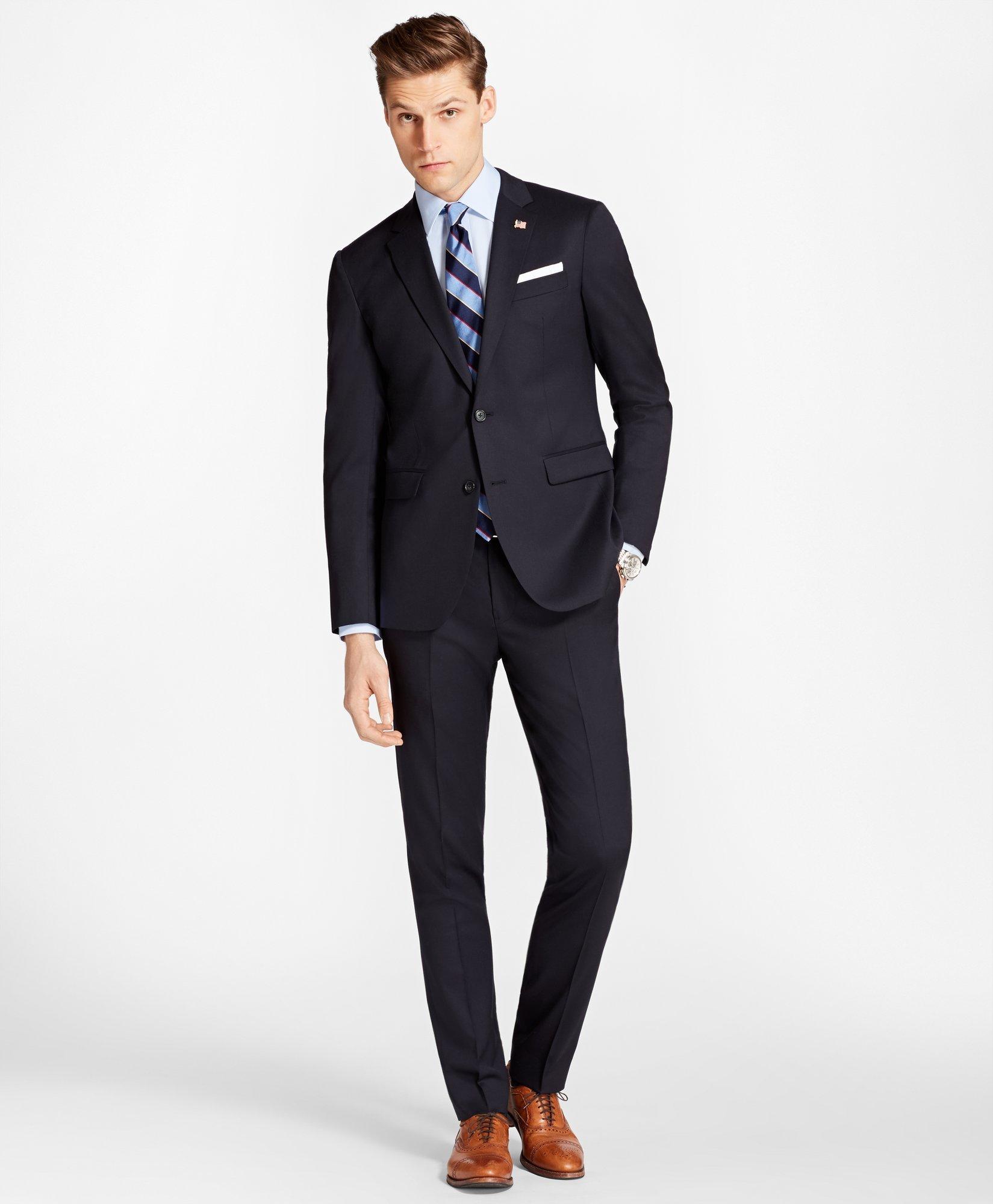 Brooks Brothers Slim Fit Stretch Wool Two-button 1818 Suit | Navy | Size 42 Short