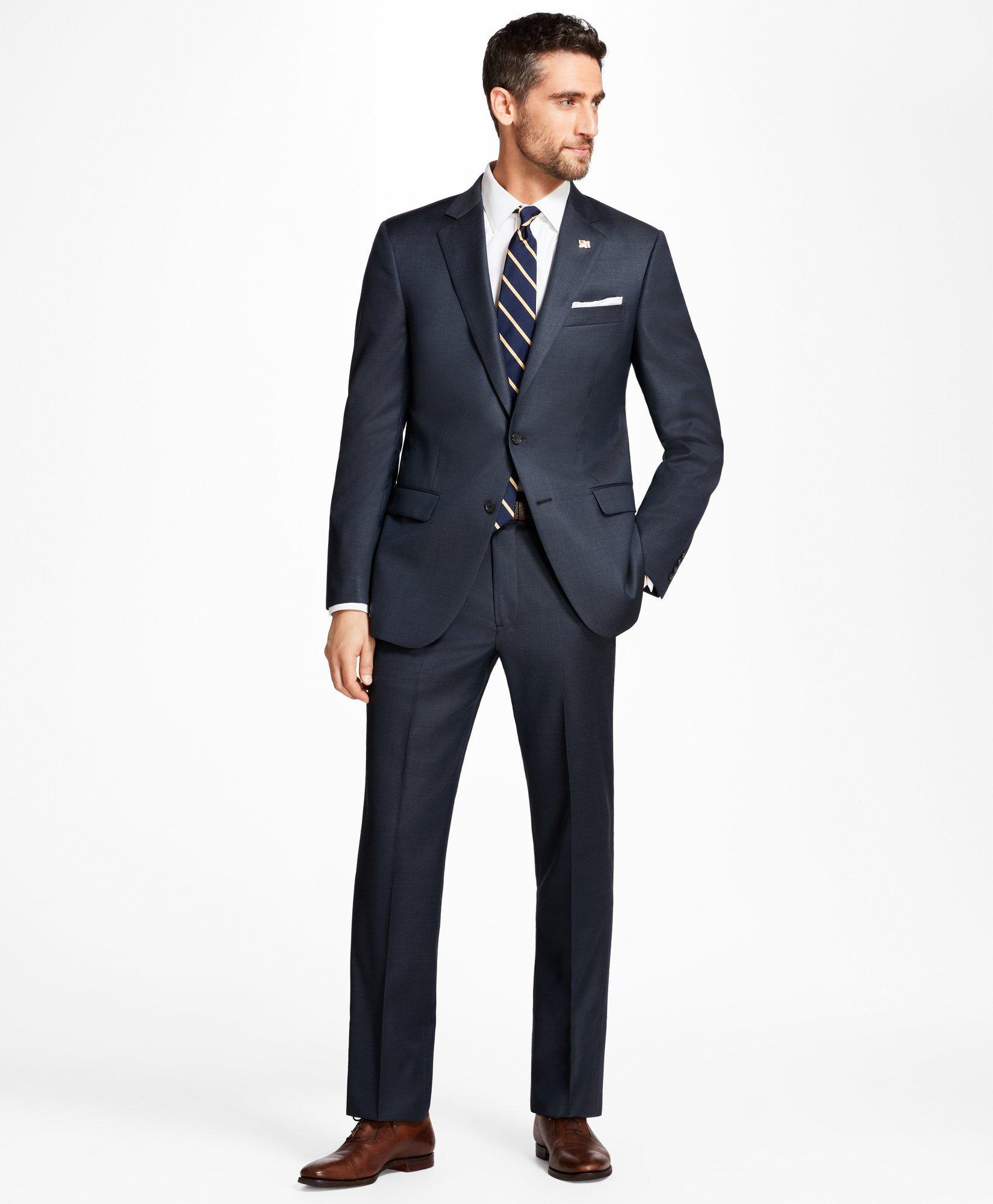 Brooks Brothers Traditional Fit Tic 1818 Suit | Blue | Size 40 Regular