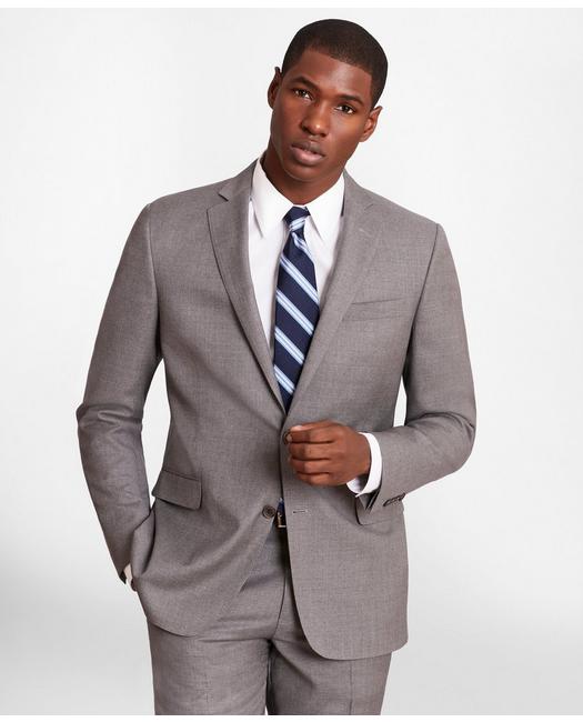Brooks Brothers Regent-fit Wool Twill Suit Jacket | Grey | Size 36 Regular