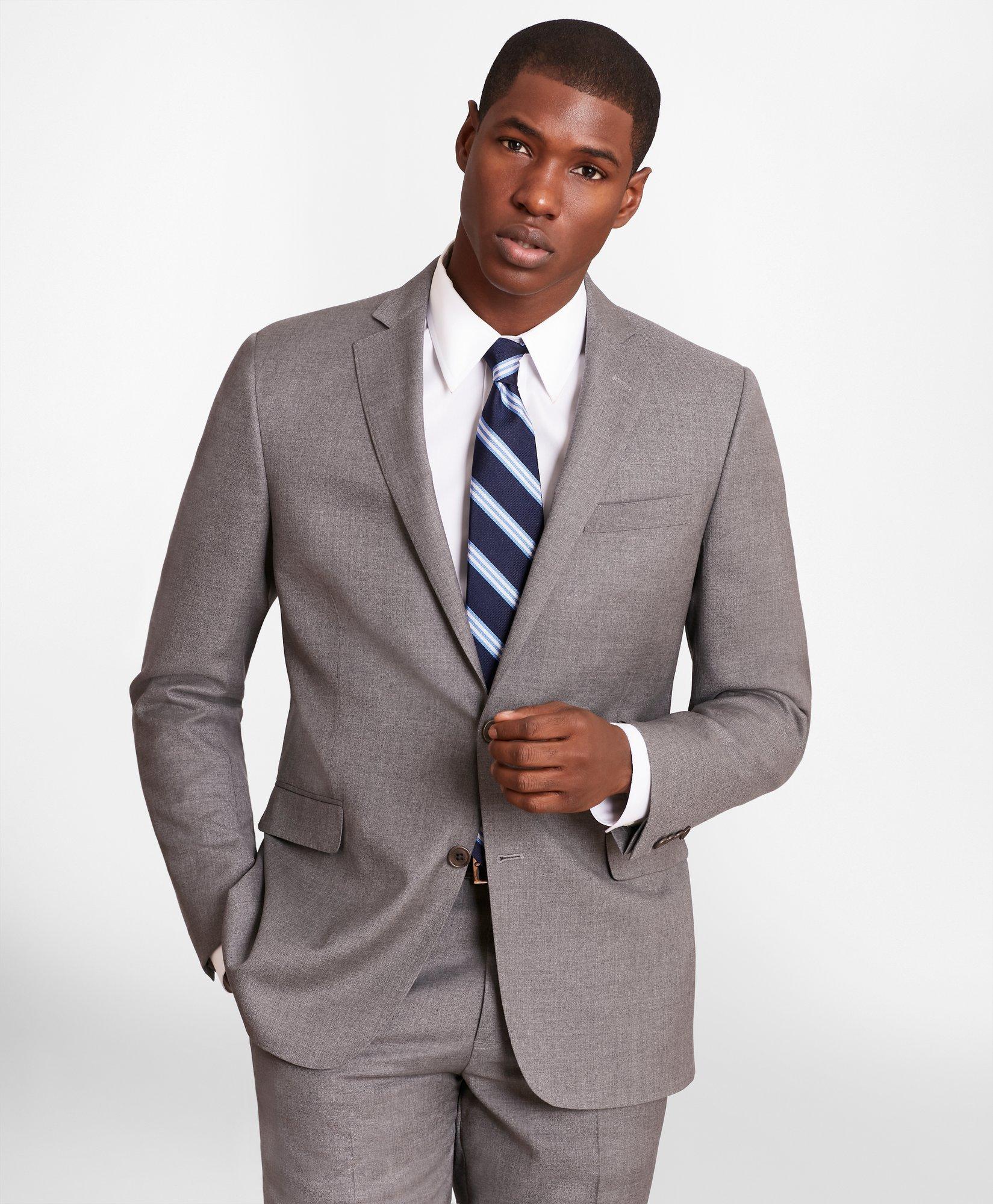 Brooks Brothers Regent-fit Wool Twill Suit Jacket | Grey | Size 36 Regular