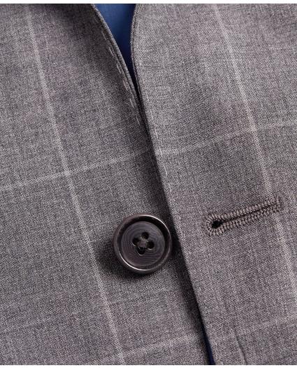 BrooksGate Regent-Fit Windowpane Wool Suit Jacket