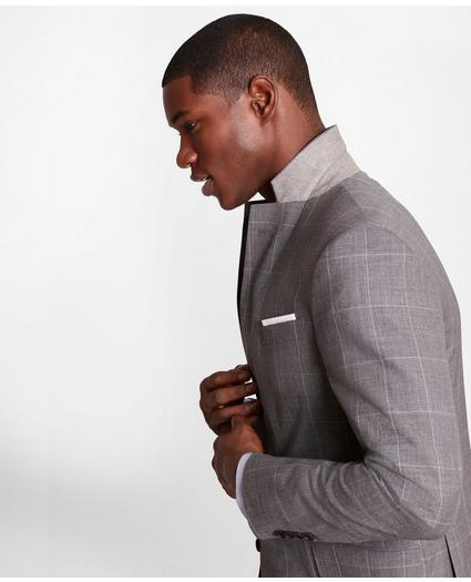 BrooksGate Regent-Fit Windowpane Wool Suit Jacket
