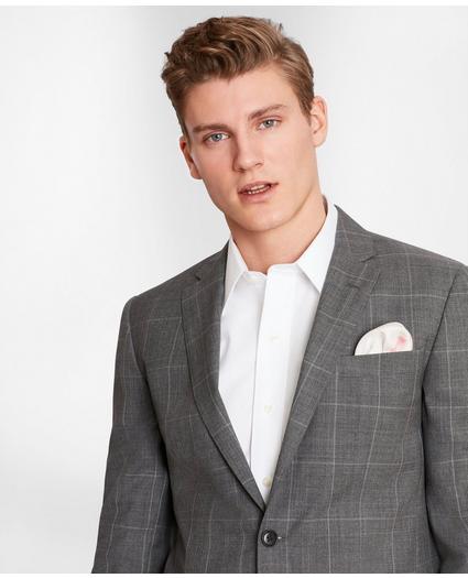 BrooksGate Milano-Fit Windowpane Wool Suit Jacket