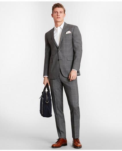 BrooksGate Milano-Fit Windowpane Wool Suit Jacket