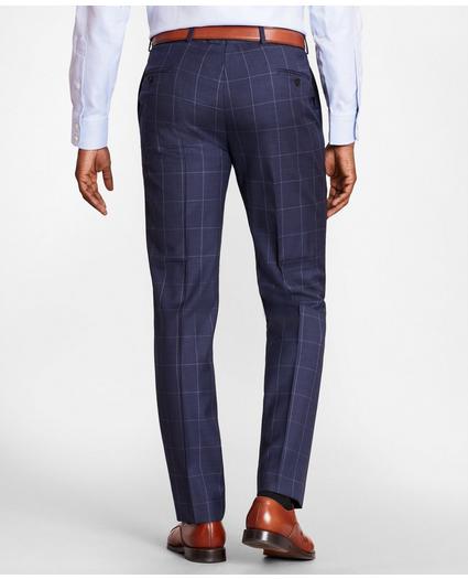 Regent-Fit Windowpane Wool Twill Suit Pants