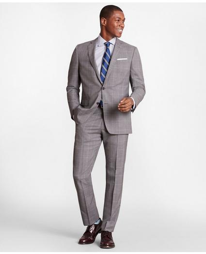 BrooksGate Regent-Fit Windowpane Wool Suit Pants