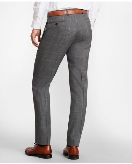 BrooksGate Milano-Fit Windowpane Wool Suit Pants