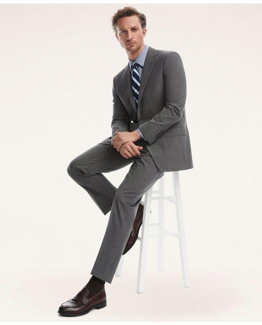 Brooks Brothers Regent Fit Stretch Wool 1818 Suit | Grey | Size 44 Regular