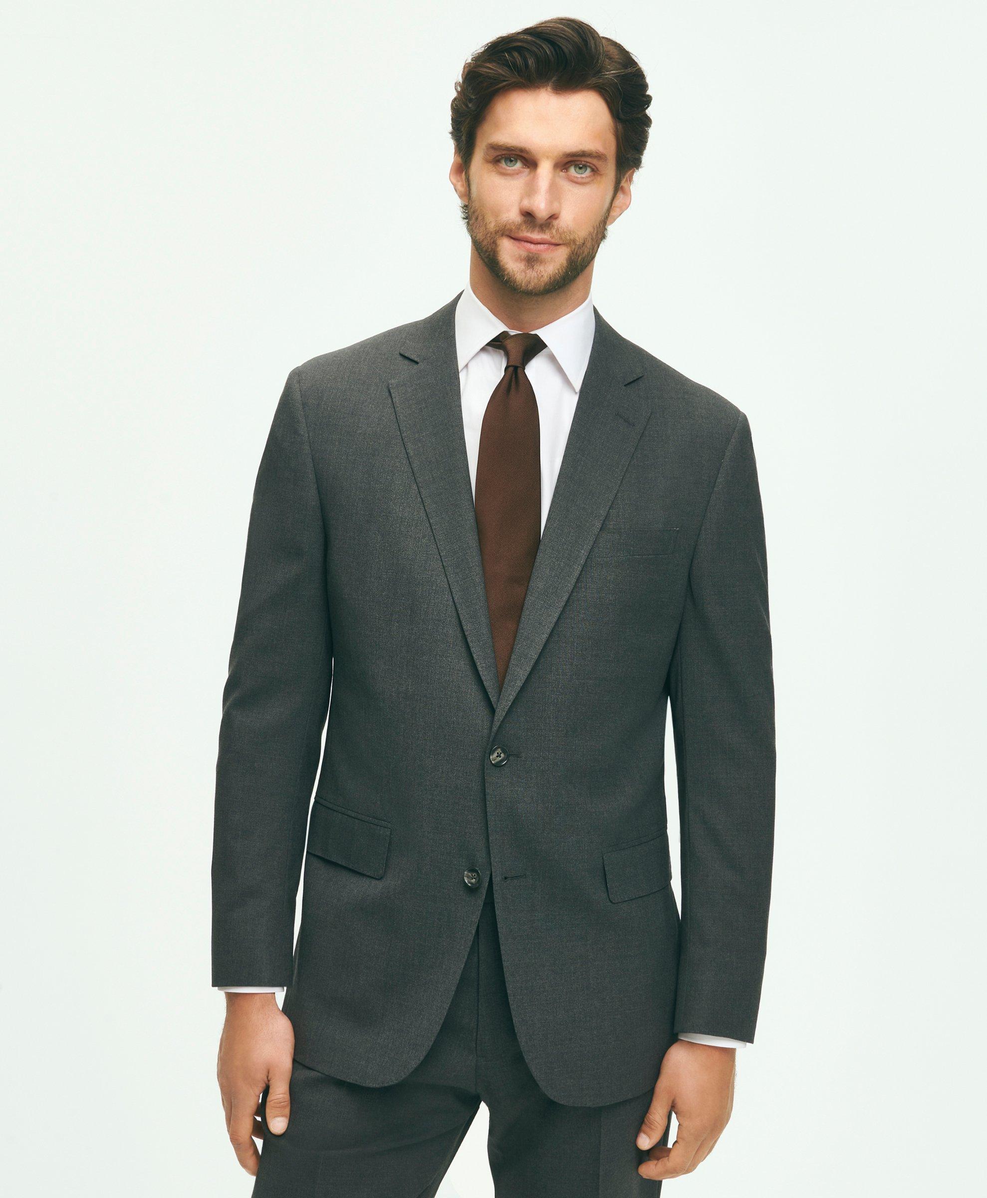 Brooks Brothers Explorer Collection Classic Fit Wool Suit Jacket | Grey | Size 38 Regular