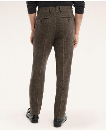 Milano Fit Merino Wool Flannel Mini-Houndstooth Suit Trousers