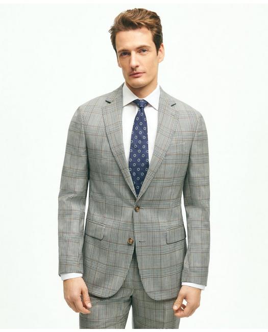 Brooks Brothers Regent Fit Wool Check Suit Jacket | Blue | Size 44 Long