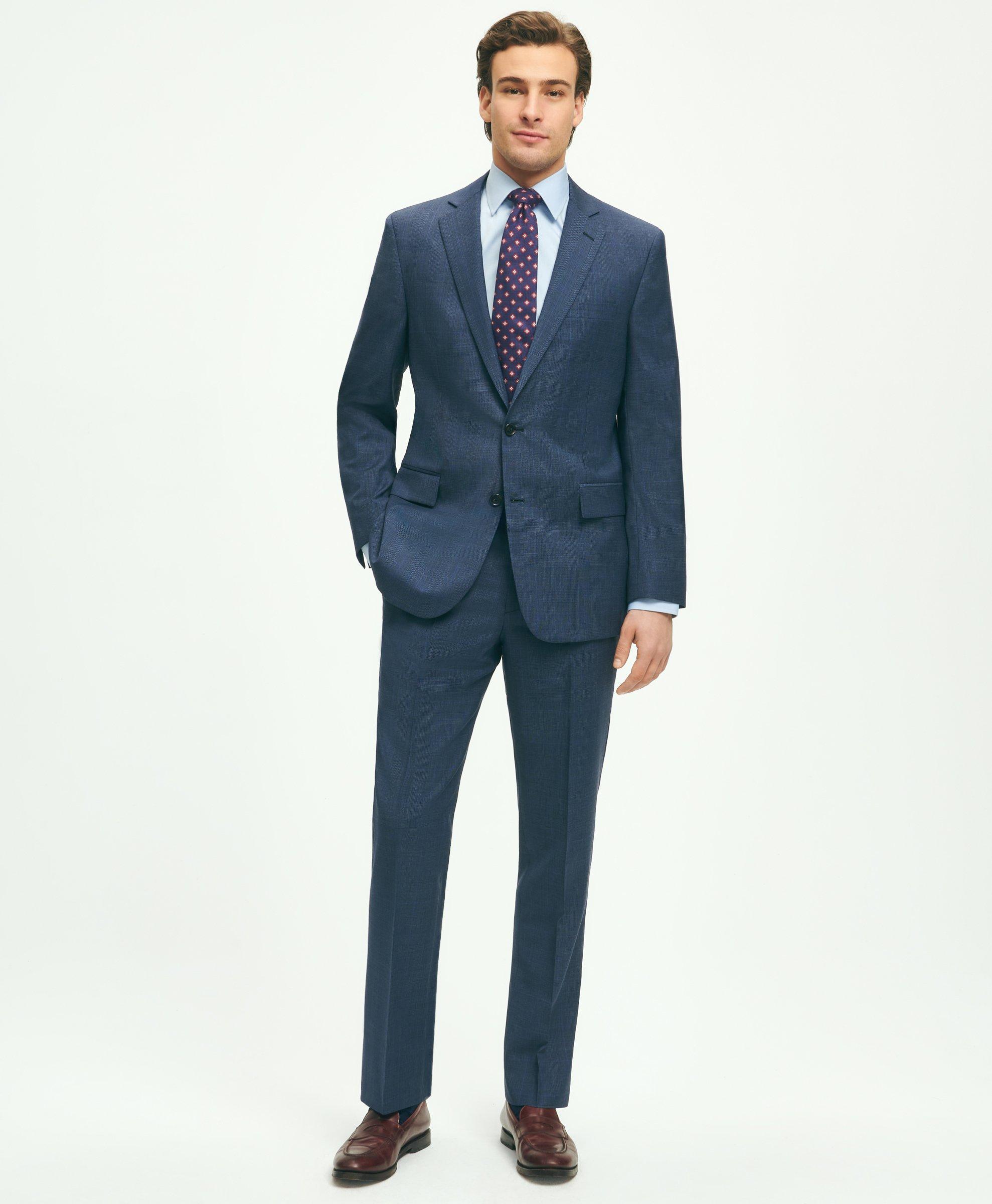 Brooks Brothers Classic Fit Check 1818 Suit | Navy | Size 41 Regular