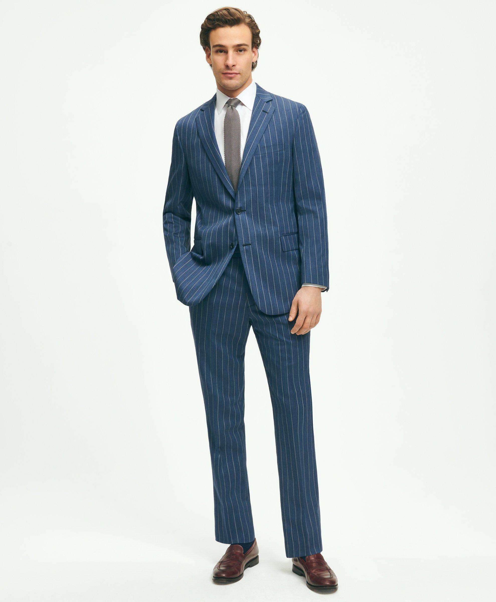 Henry Tailored Pinstripe Trousers - Anthracite/White Pinstripe