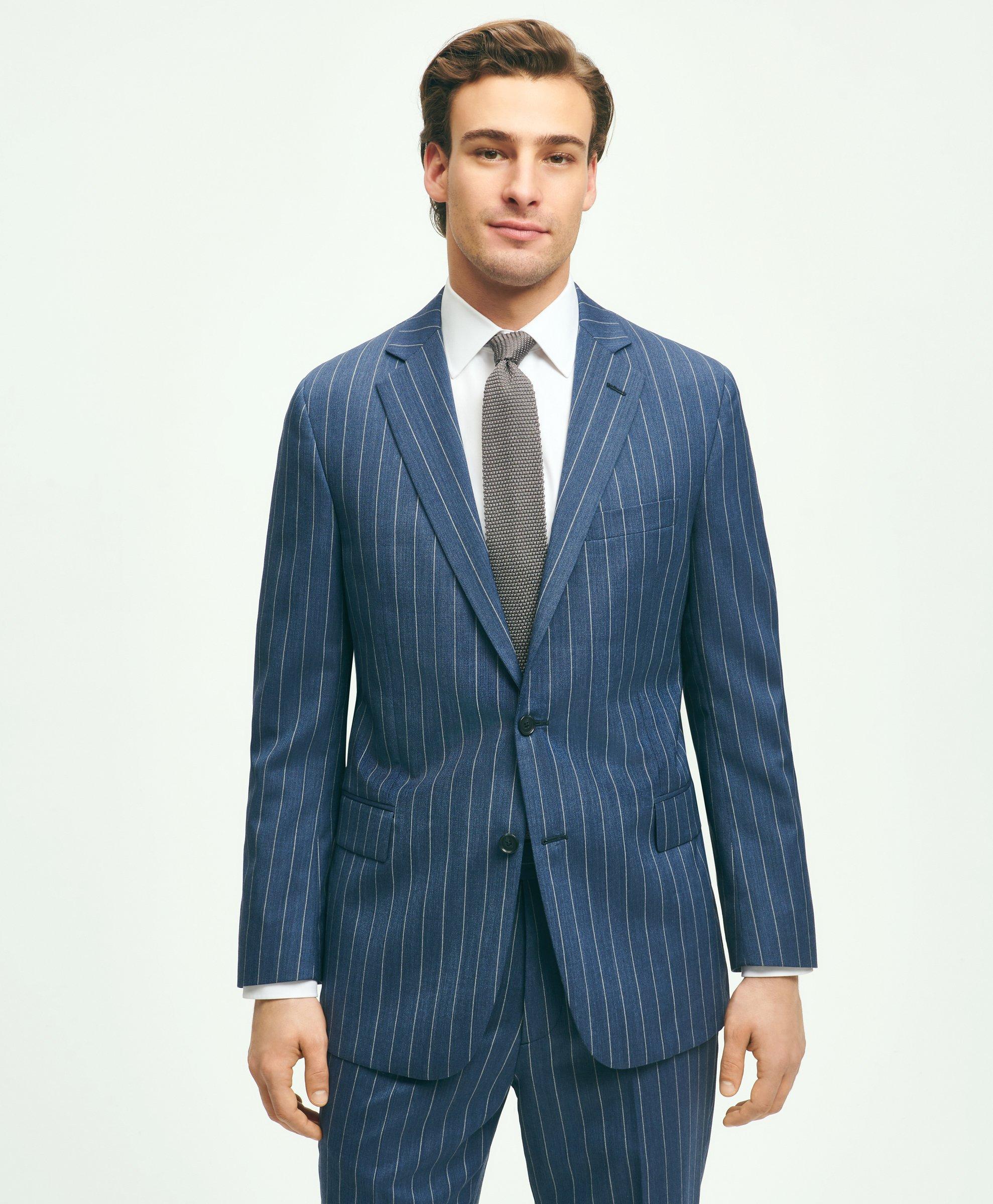 Brooks Brothers Classic Fit Pinstripe 1818 Suit | Navy | Size 44 Regular