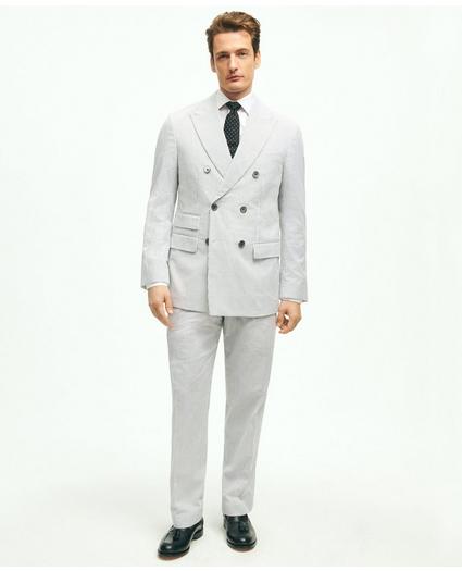 Milano Fit Stretch Cotton Seersucker Pleated Suit Pants