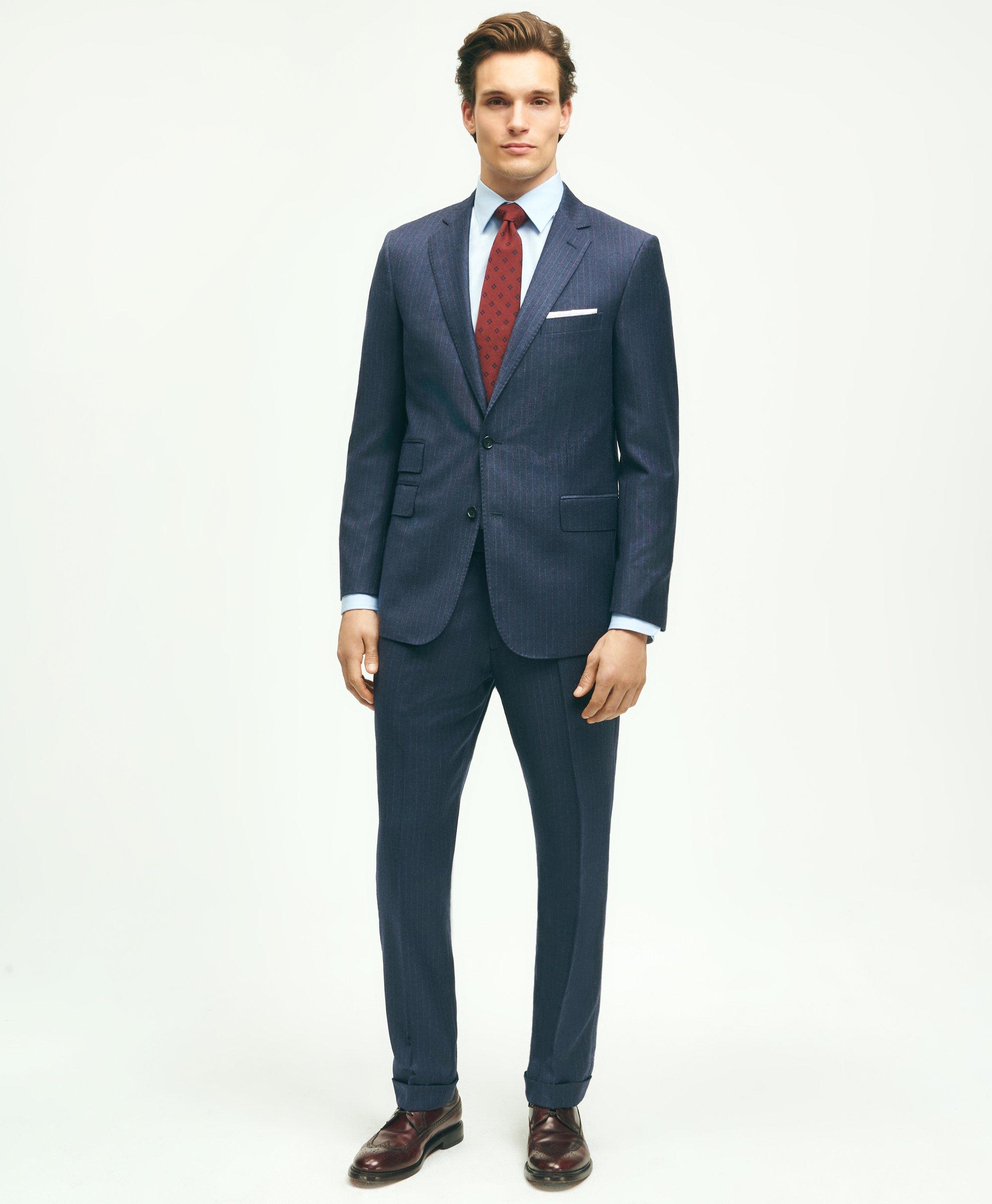 Grey Narrow Stripe Regular Fit Suit Jacket