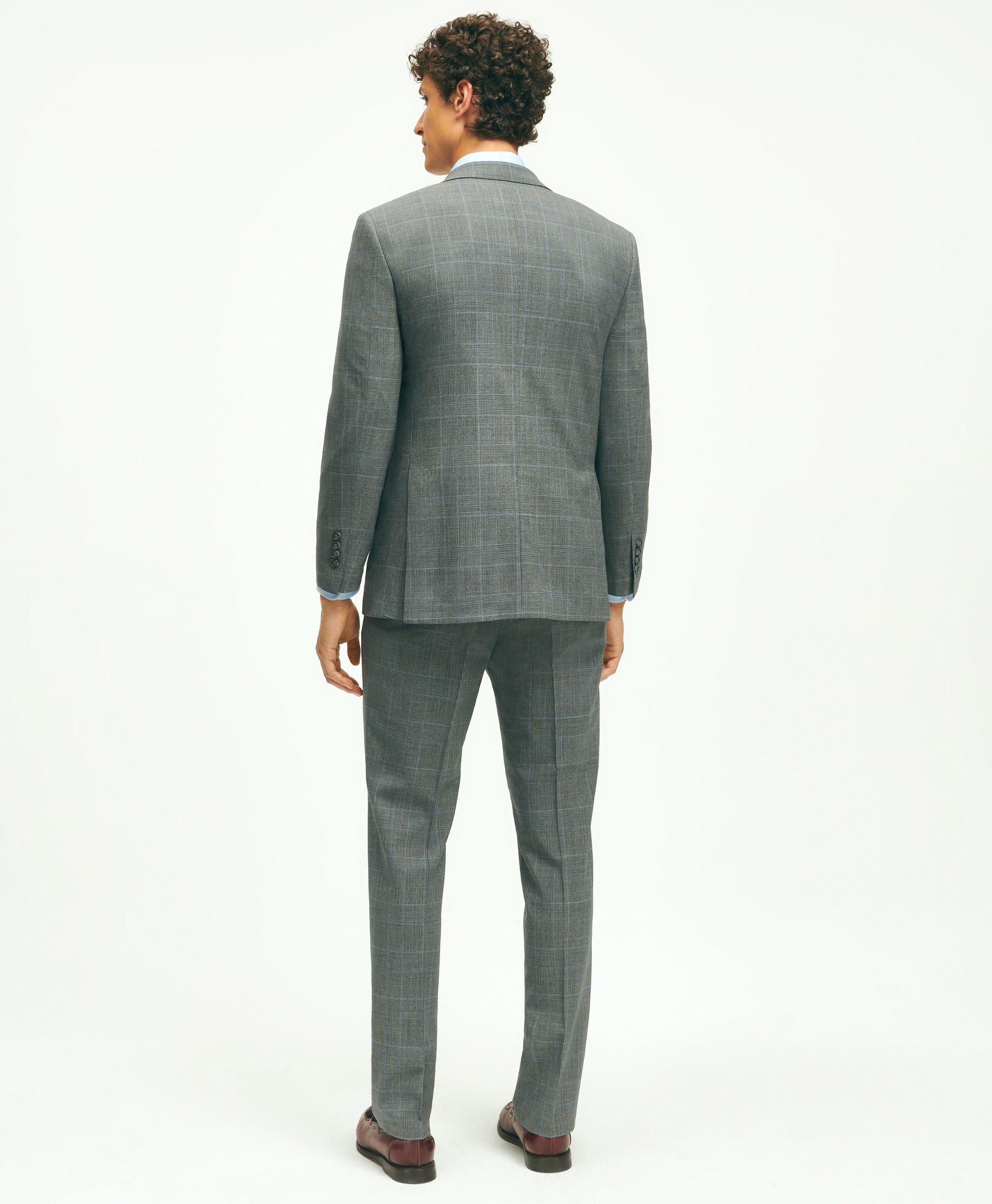 Grey Plaid Wool Suit