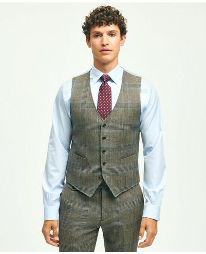 Wool Twill Prince Of Wales Checked Suit Vest