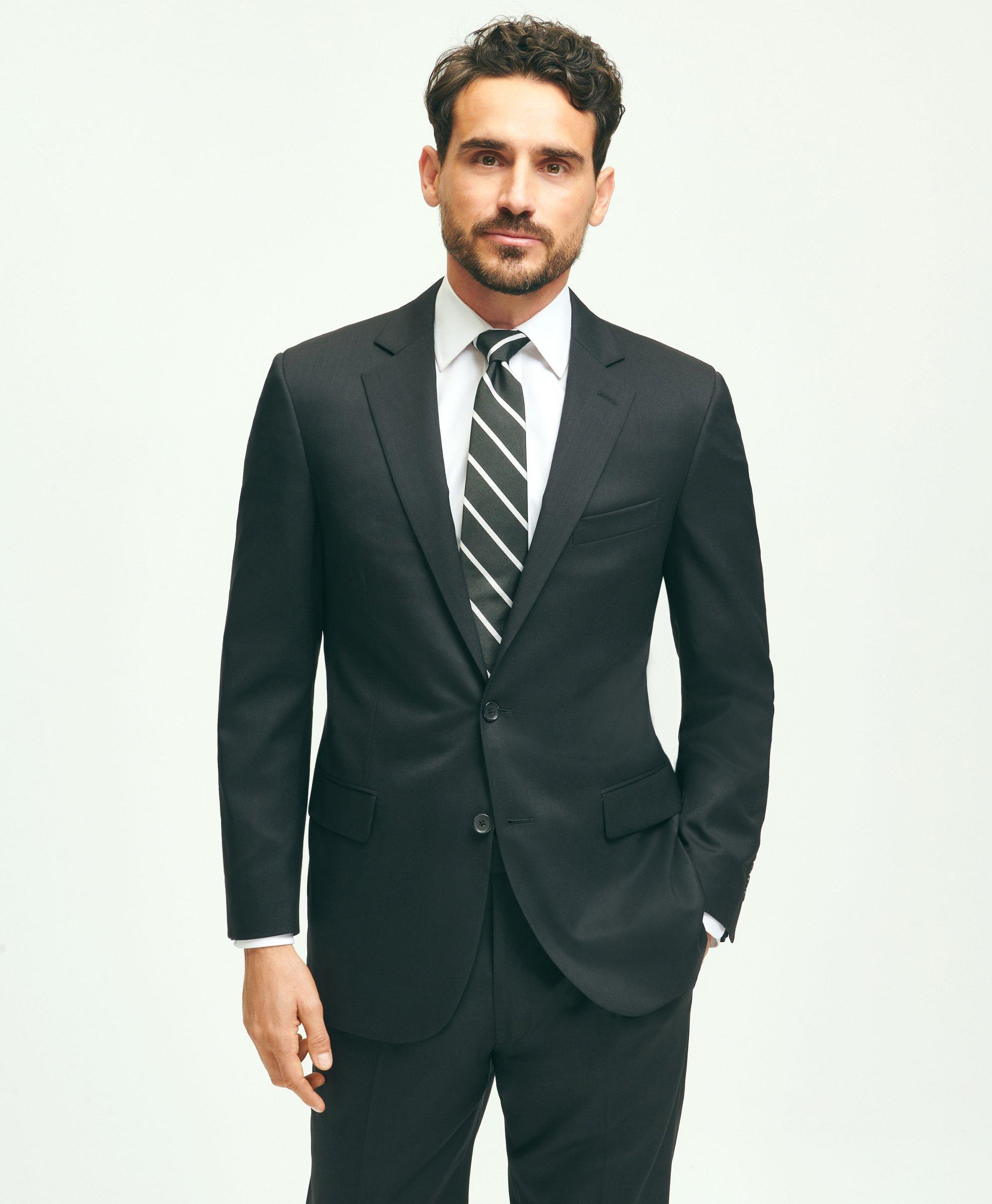 Brooks Brothers Traditional Fit Wool 1818 Suit | Black | Size 48 Regular